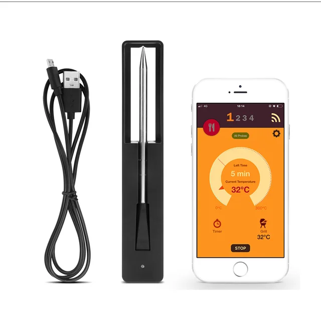 Bluetooth Grill Thermometer Wireless  Bluetooth Meat Thermometer Grill -  Probe - Aliexpress