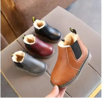 

New Spring Children Boots Leather Unisex Baby Rubber Boots WaterProof Fashion Girls Boys Martin Boots 21-30