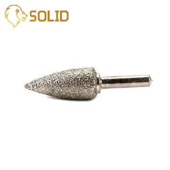 

6mm Shank Cone Shaped Diamond Burrs Alloy Grinding Head 60mm Engraving Abrasive Burrs Rotary Tools 46 Grit 1Pc