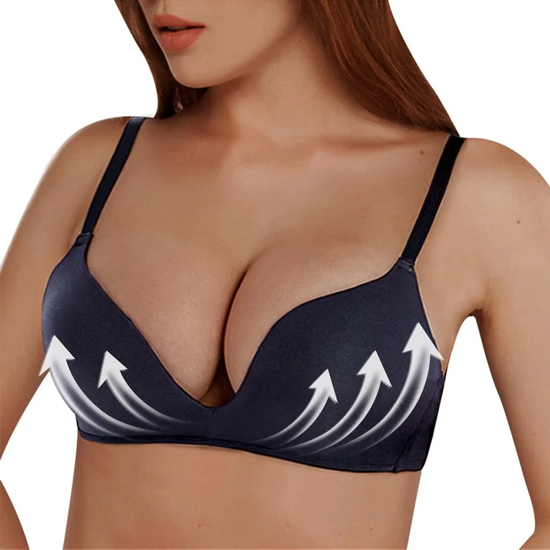 Wireless Push Up Bra Solid Color Seamless Soft Bras For Women Double Breasted Sexy Lingerie Comfort Breathable Bralette