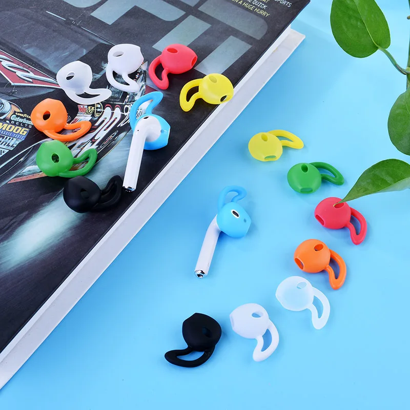 

New for Apple AirPods Replacement Soft Silicone Antislip Ear Cover Hook bluetooth Earphone Earbuds Tips Earphone Case protector