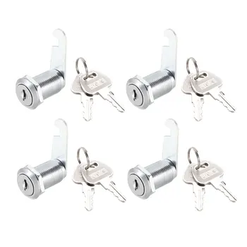 

uxcell Cam Locks 30mm Cylinder Length Fit Up to 7/8-inch Thick Panel Keyed Alike 4Pcs