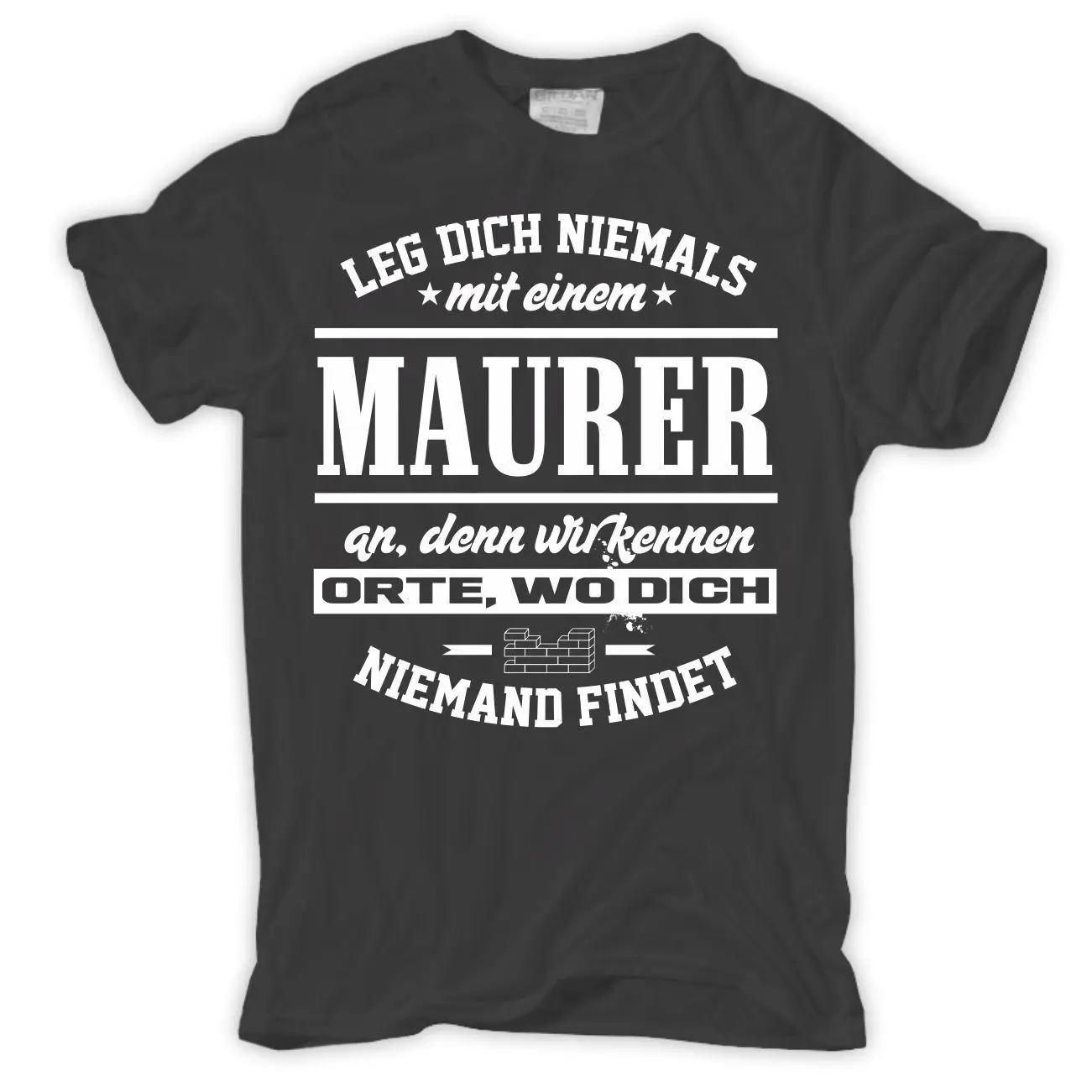 Футболка Leg dich nie mit einem Maurer an Bau Handwerker Geschenk Geburtstag Бесплатная доставка дешевые