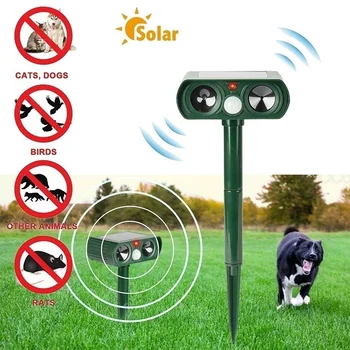 

Ultrasonic Solar Weatherproof Pest Animal Repeller Mouse Repeller Sensor Garden Outdoor Bird Cat Dog Repellent Keep Animals Away