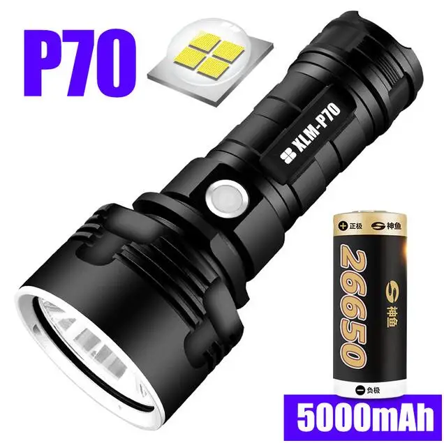 Мощный перезаряжаемый USB светодиодный фонарь L2 XHP50, тактический фонарь, водонепроницаемая лампа, ультра яркий фонарь, походная лампа - Испускаемый цвет: D