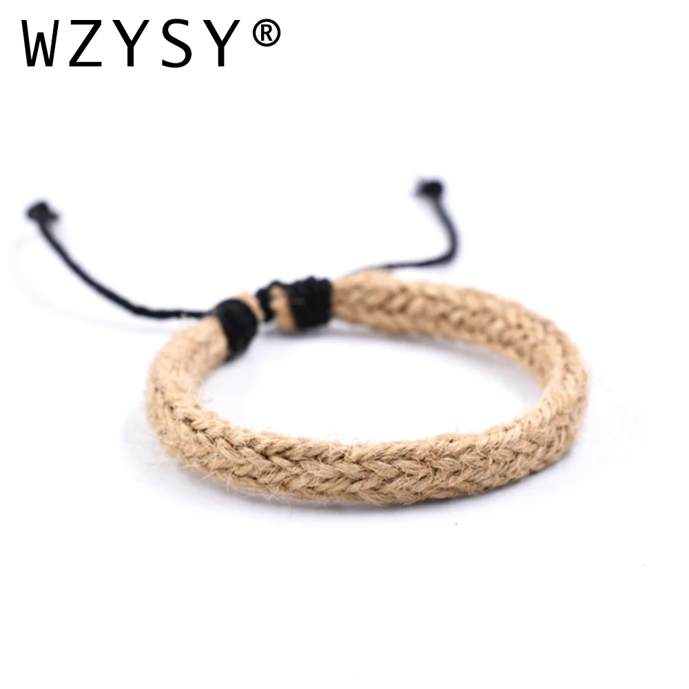 

Rural style simple hand woven Vintage Bracelet Adjustable hemp rope bracelet men's and women's personalized Bracelet accessories