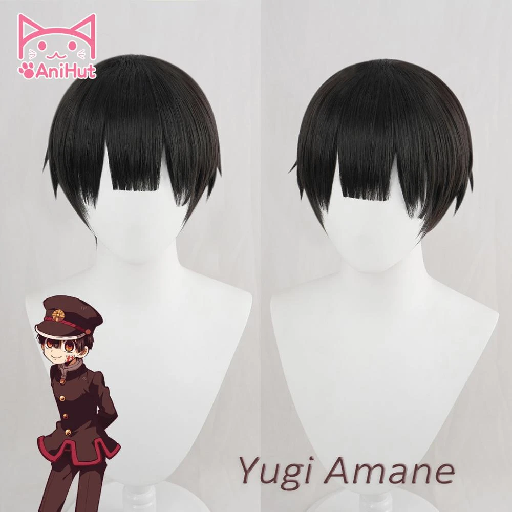 sexy costumes for women 【AniHut】Yugi Amane Wig Toilet-bound Hanako-kun Cosplay Heat Resistant Synthetic Black Yugi Amane Hair anime maid outfit