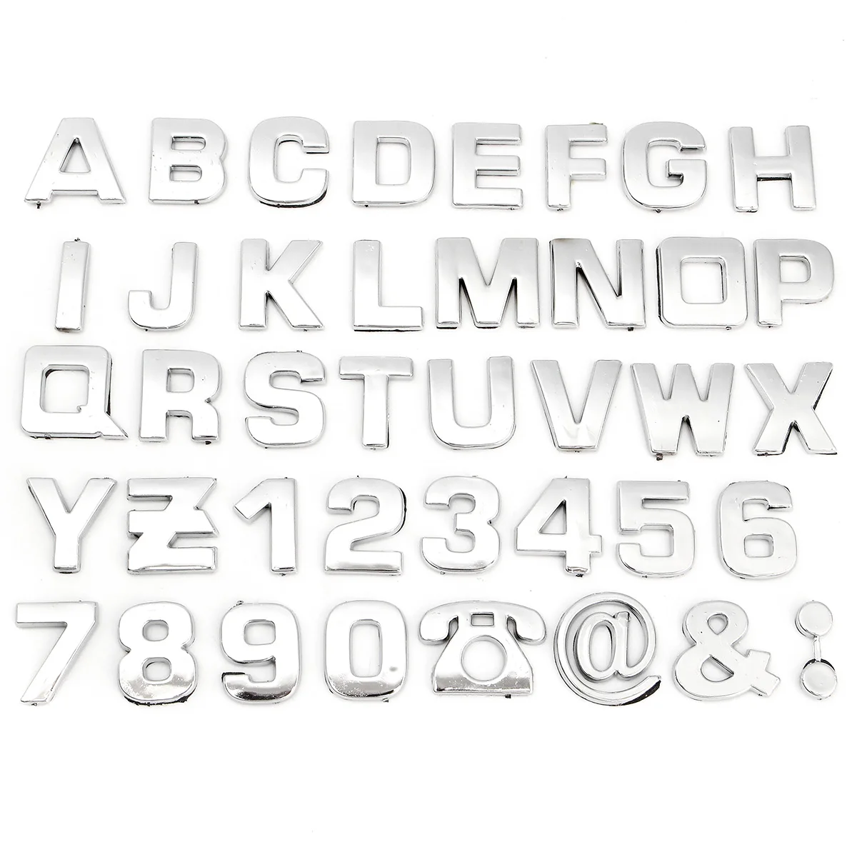 40pcs 3D DIY Chrome ABS Alphabet Letter Number Symbol Car Decal Stickers Universal For Honda/VW/Toyota/Skoda/Ford/Peugeot | Автомобили и