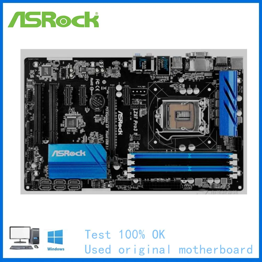 

Материнская плата для ASRock Z97 Pro3 USB3.0 SATAIII LGA 1150 DDR3 Z97