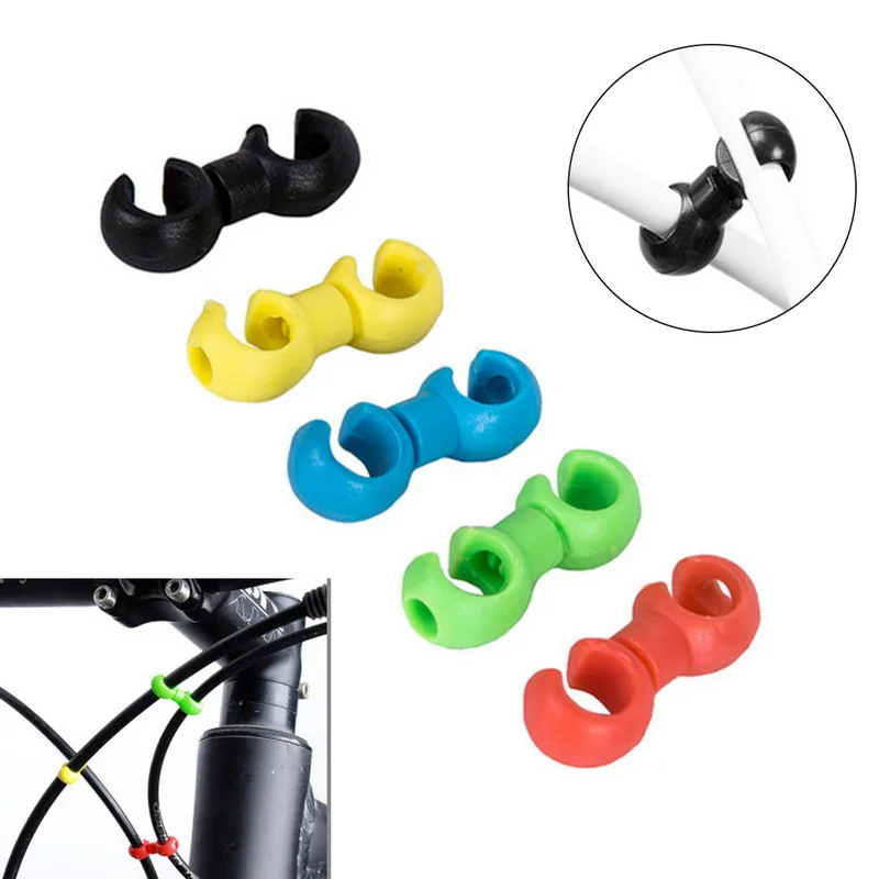 

20/10 pcs Bicycle MTB Brake Cable S Style Clips Buckle Hose Guide Bike Cross Line Clip