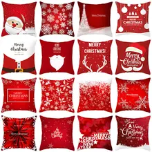 18x1" Рождественский чехол для подушки с изображением Санта-Клауса, лося, снеговика, дивана, автомобиля, хлопковые чехлы на подушки, дивана, украшение дома, Рождество