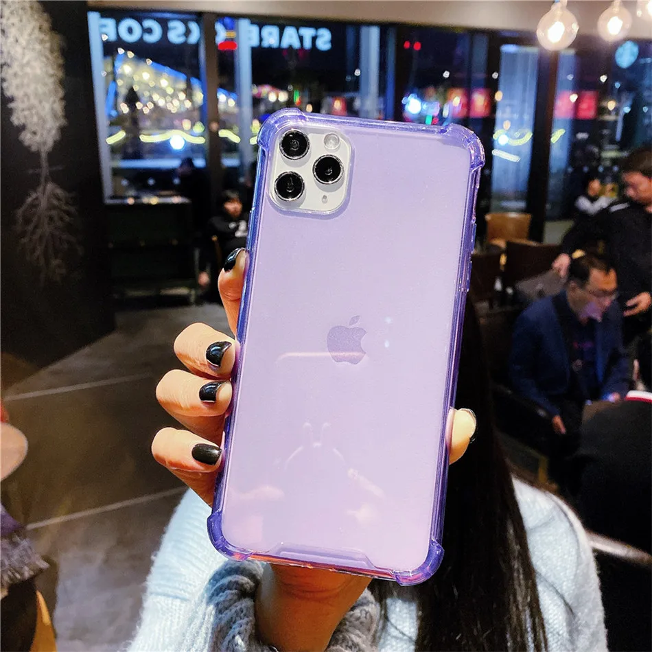 USLION противоударный бампер Прозрачный чехол для телефона для iPhone 11 Pro Max XR Xs Max мягкий прозрачный чехол из материала tpu для iPhone 6 6s 7 8 Plus