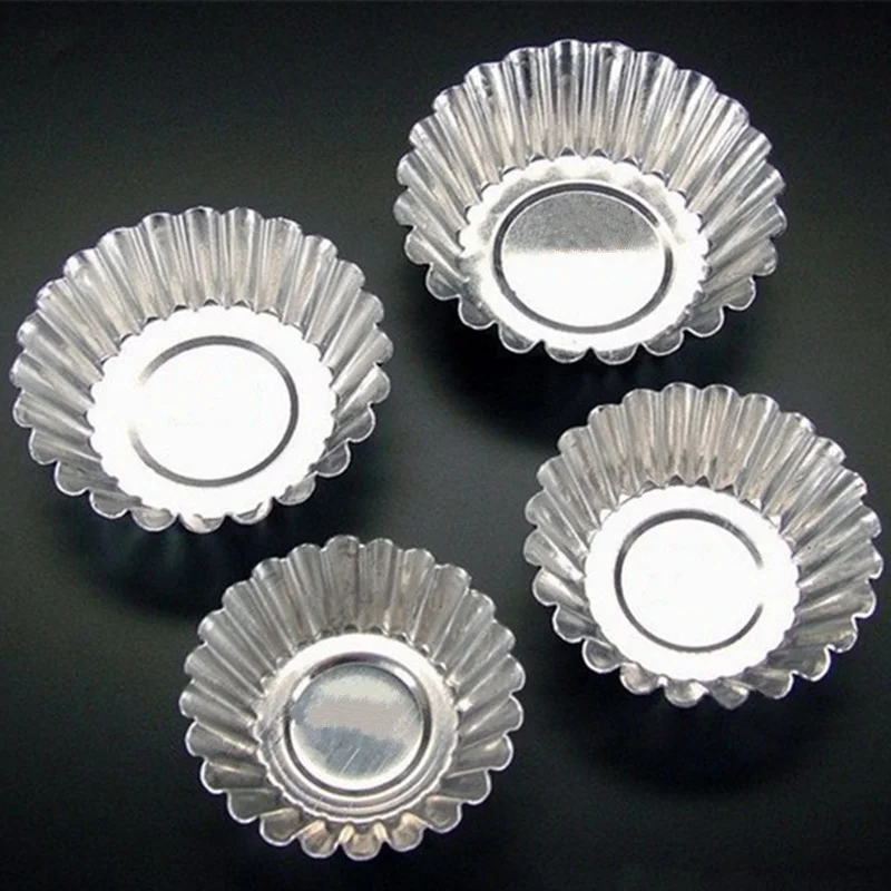 

10Pcs Aluminum Cupcake Egg Tart Mold Disposable Cookies Pudding Baking Moulds Dessert Cake Decorating Tool Kitchen Accessories