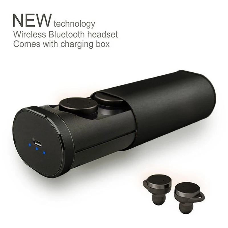 black TWS-B1 бинауральные стерео спортивные Беспроводной гарнитура Bluetooth с зарядным устройством Стенд Bluetooth гарнитура для xiaomi fone de ouvido - Цвет: black