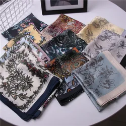 2022 Square Silk Scarf lady Fashion Print Small Neck Scarves Lady Eleglant Hair Band Foulard Hand Kerchief Female Bandana Shawl