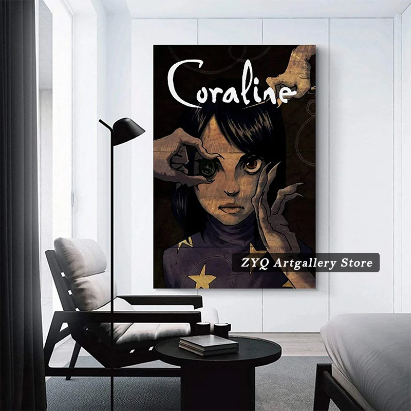 Horror Movie Poster Coraline Poster Anime Movie Canvas Art Poster Wall  Picture Print Modern Family Bedroom Decor Posters - AliExpress