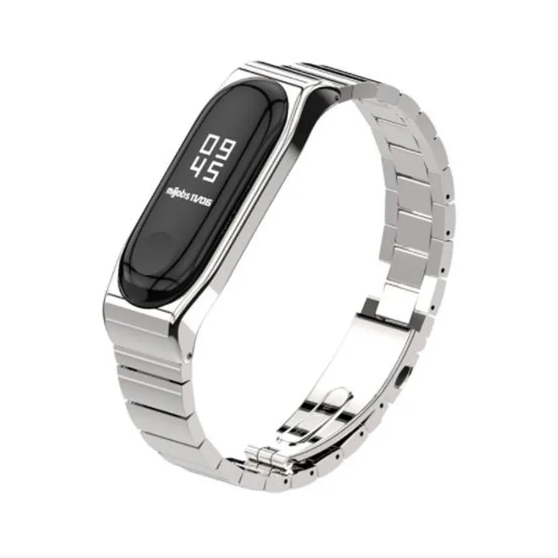 Mi jobs mi Band 4 3 металлический ремешок на руку для Xiaomi mi 3 браслета Безвинтовой нержавеющей стали mi Band 4 браслета mi band 3 ремешка