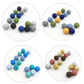 

500pcs/lot DIY 15mm silicone loose beads for Jewelry making- silicone round ball baby teether