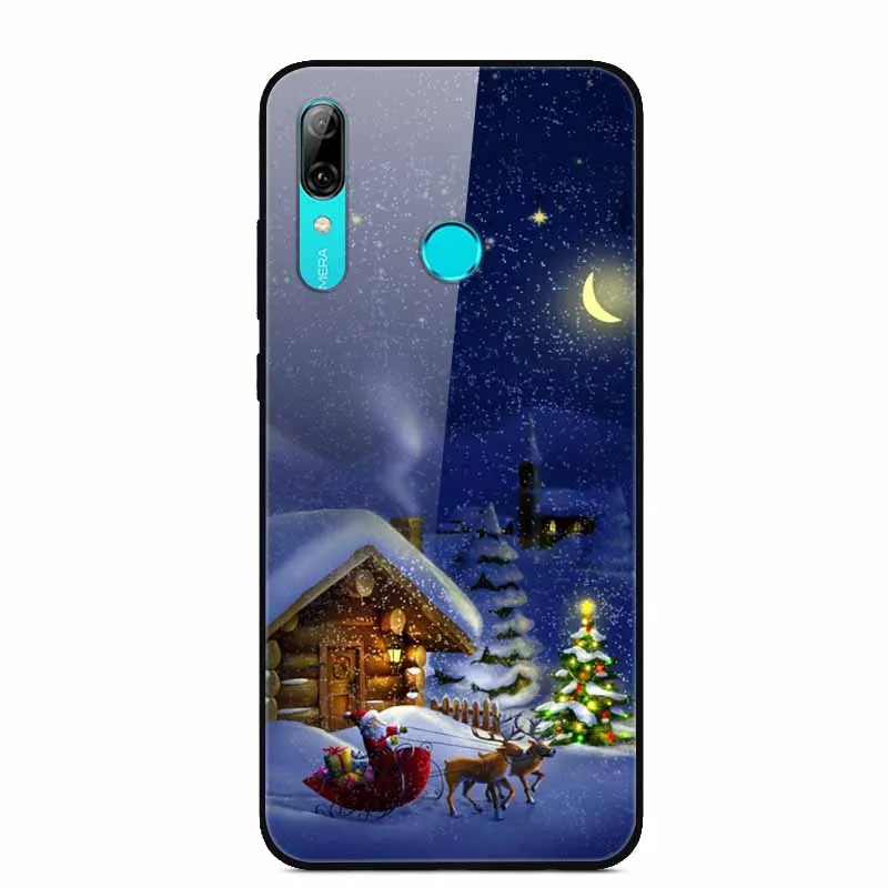 Рождественский чехол для huawei P Smart закаленное стекло, жесткий чехол для телефона huawei P Smart чехол PSmart Pro чехлы для P Smart Z - Цвет: 21