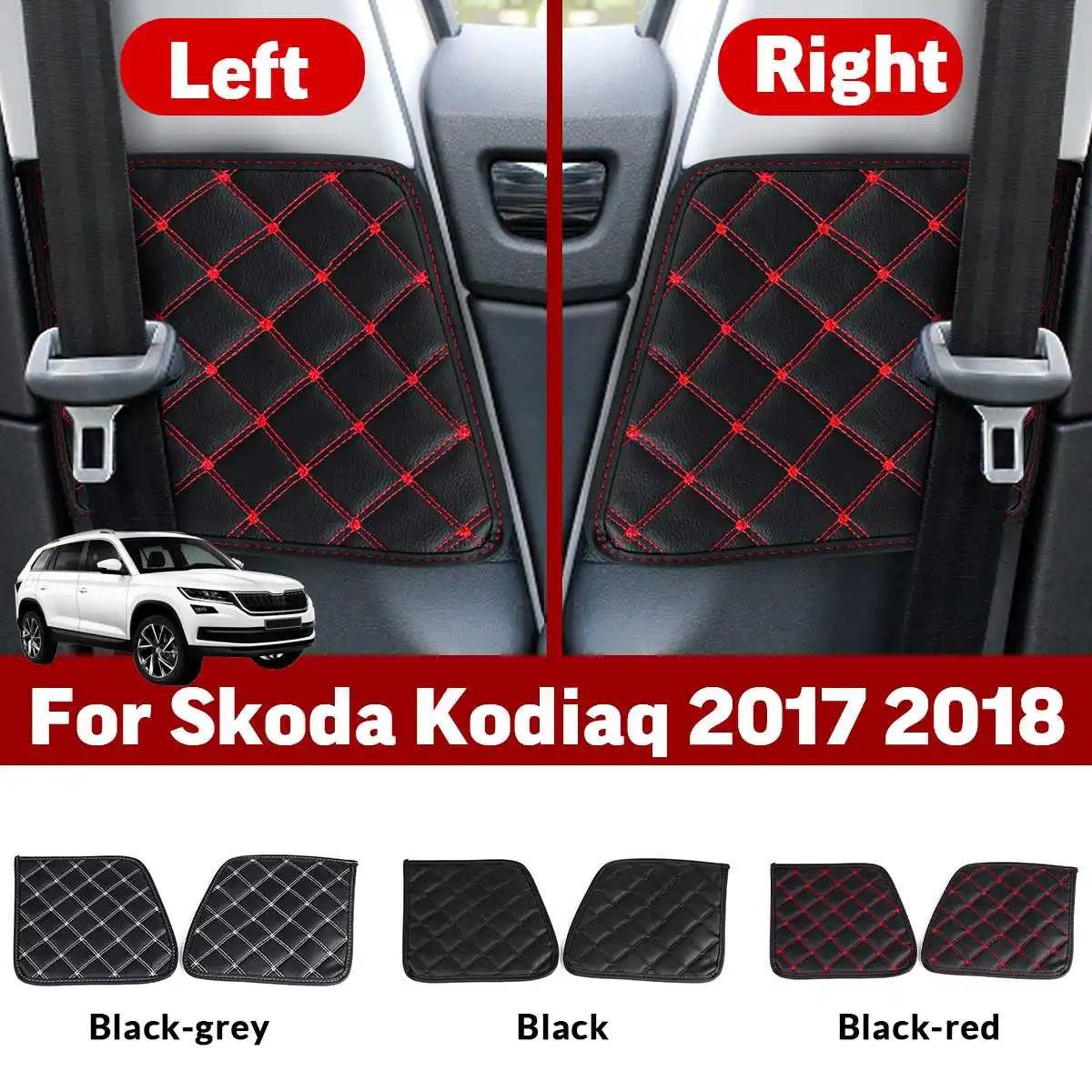 2X Car Seat Safety Belt Protective Pad Crash Mat Cover Car Styling Auto Interior Accessories For Skoda Kodiaq 2017 2018 2X Car Seat Safety Belt Protective Pad Crash Mat Cover Car Styling Auto Interior Accessories For Skoda Kodiaq 2017 2018