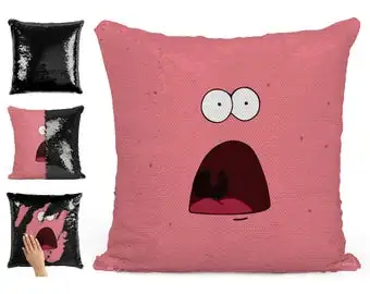 

Patrick SpongeBob sequin pillow | sequin Pillowcase | Two color pillow | gift for her | gift for him | pillow | magic pillow