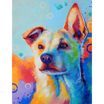 

7Pink DIY Diamond Painting Dog Styling Embroidery 5D Cross Stitch Kit House Hall Way Living Room Wall Artwork Decoration 041