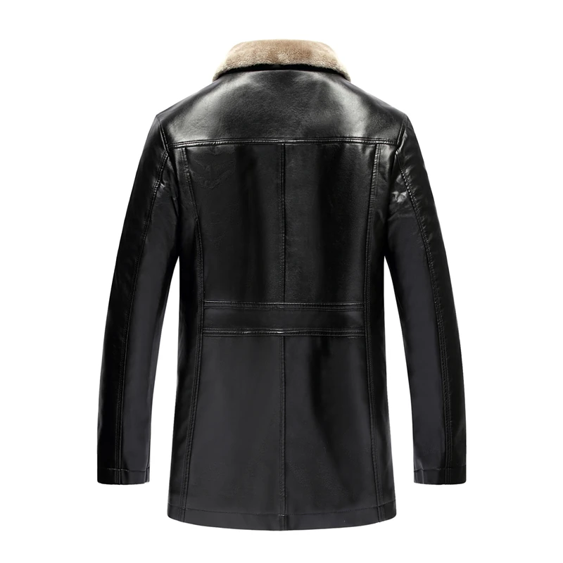 Зимняя меховая pu кожаная куртка для мужчин размера плюс 5XL замшевые кожаные куртки для мужчин искусственный мех Толстая теплая длинная замшевая куртка Clthing, N8013
