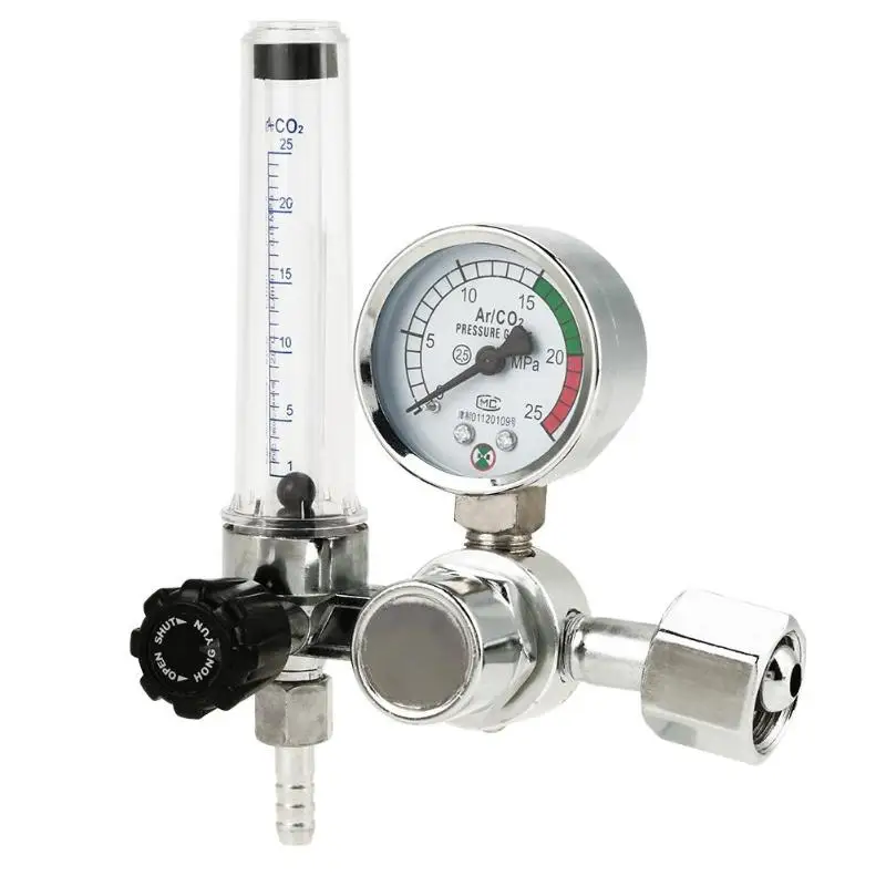 0-25Mpa аргоновый регулятор CO2 Mig Tig расходомер газовый регулятор РАСХОДОМЕР сварочный расходомер газовый регулятор Калибр для сварки