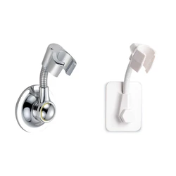 Shower Head Holder Suction Cup Handheld Bracket & Shower Head Holder Adjustable Handheld Bracket (White)
