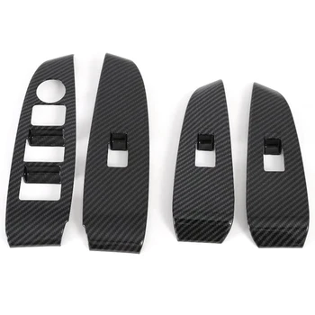 

Window Lift Switch Button Cover Trims Door Armrest Panel Frame for Mazda 6 Atenza 2019 2020 Carbon Fiber