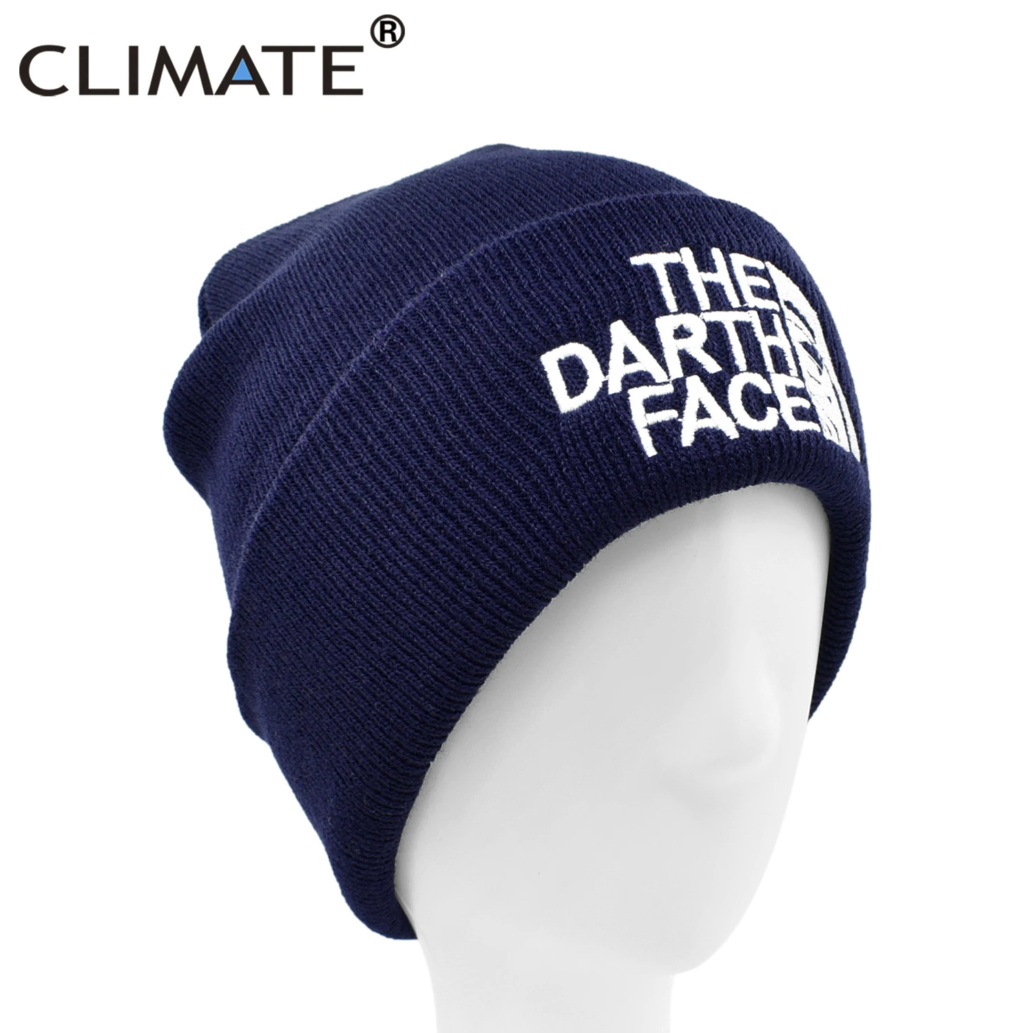 Darth Face Hat Beanie Star Men's Winter Warm Hat Beanie Soft Knitted Beanies for Adult Men Women CLIMATE