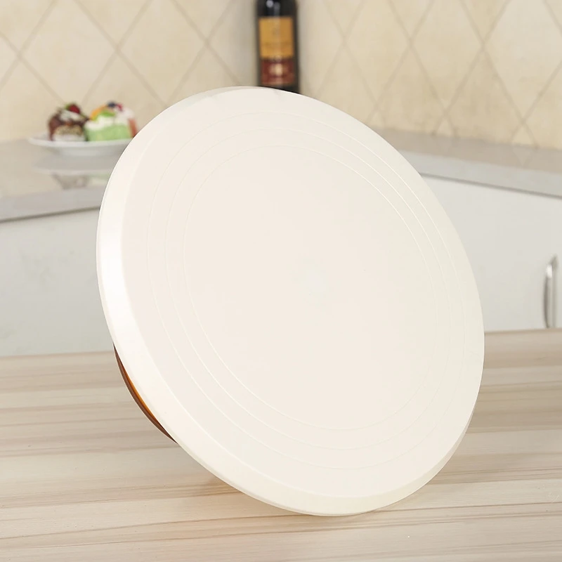 ABUI-Plastic Cake Turntable Rotating Non-Slip Birthday Cake Stand Baking Decoration Round Base For Kitchen Baking Tools