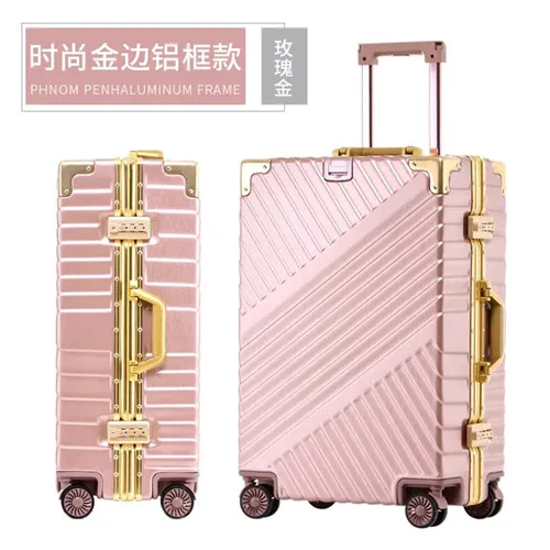 Pink Suitcase 2" 24" 2" 29" дюймов Алюминиевая Рама чемодан коробка сильный бизнес-тележка для багажа Сумка на колесах рама дорожная сумка - Цвет: Pink Suitcase