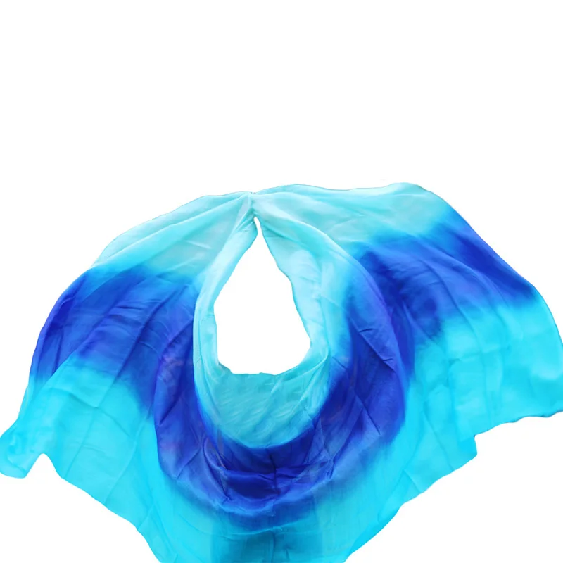 

Customized 100% Real Silk Veils Belly Dance Accessory Stage Performance Props Handmade Dyed Scarf Shawl Pure Natural Silk Veils