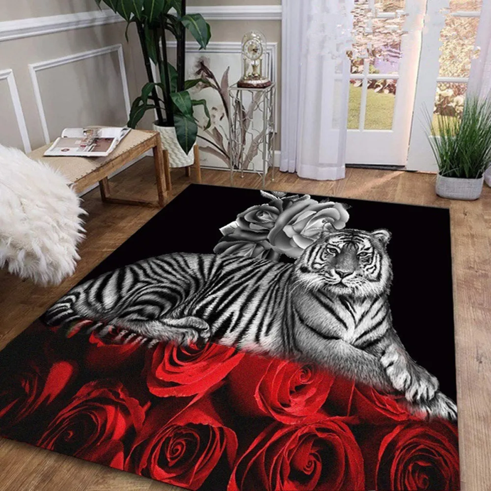 Compra online de Tigre tapete 3d impressão animal leão leopardo tapete  porta sala de estar quarto moderno decoração casa fotografia adereços