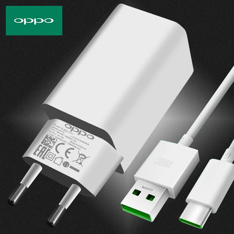 OPPO R11 зарядное устройство флэш-зарядка VOOC Micro usb/type-c кабель 5 в 4A Быстрая зарядка для R11s R9s R7s R15 A5s A3s R17 k3 k5 - Тип штекера: EU Charger Type C