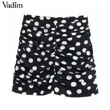 Vadim, Женская Сексуальная мини-юбка в горошек, на молнии сбоку, плиссированные, дизайнерские, женские, вечерние, для клуба, стильные юбки, mujer, BA884
