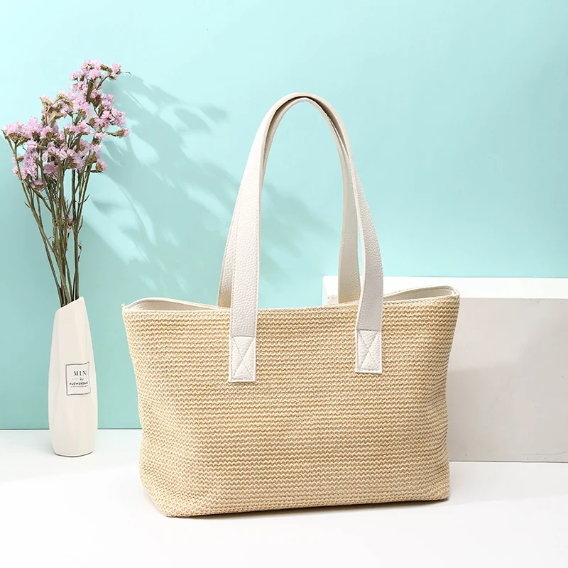 Women Handbag Summer Beach Bag Rattan Woven Handmade Knitted Straw Large Capacity Totes Leather Shoulder Bohemia New | Багаж и сумки