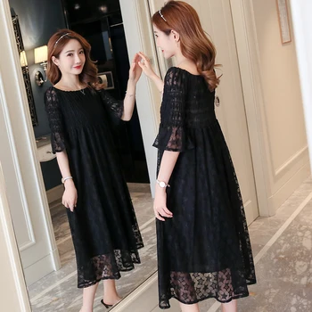 

831# Sexy Hot Lace Maternity Long Dress Summer Fashion Elegant Clothes for Pregnant Women Sweet Pregnancy Party Clothing