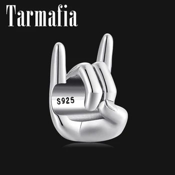 

Hot 925 Sterling Silver Rock Style Gesture Charm Beads Accessories fit Original Pandora Charm Bracelets Bangles Jewelry Making