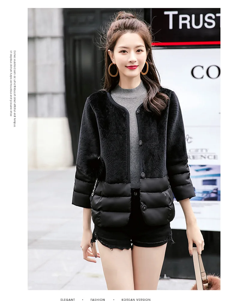 Thin Cotton-padded Clothes Women's Short New Style Autumn And Winter Cotton Coat Korean-style Small Short Cocoon Cotton-pad