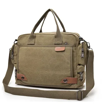 

Men's bag multi-function canvas bag fashion men's shoulder bag business casual mobile Messenger bag