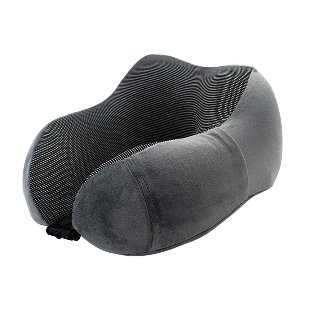 U Shaped Bed Sleep Memory Pillow Travel Pillow Air Cushion Inflatable Double Sided Flocking Cushion Car Plane Hotel Head Rest