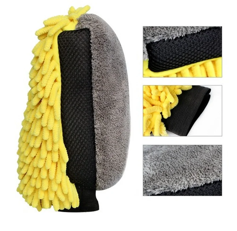 Car Wash Gloves Fine Plush Waterproof Coral Velvet Gloves Car Wash Thick Wipe Cloth Multi-function Tool Neswest car cleaning gloves microfiber cleaning gloves microfiber washing gloves microfiber gloves