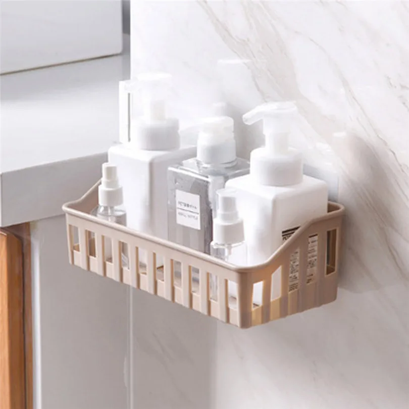 Kitchen Bathroom Wall Storage Shelf Hanging Rack Corner Basket Holder Bathroom Storage Organizer Shelves #4d13 (7)