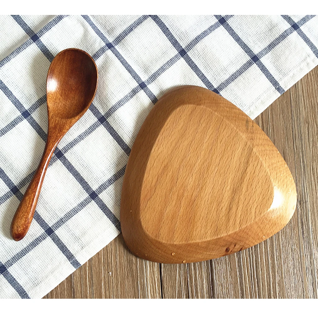Japanese Style Triangle / Square Tray Food Cheese Plate Cafe Cake Platter Wood