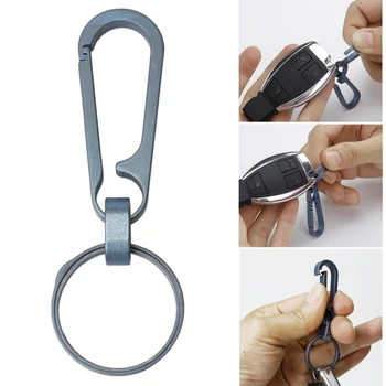 

2019 Titanium Alloy Key Ring Hung Buckle Pocket Carabiner Buckle Keyring Holder Key Chain Outdoor EDC multi Tools Keychain