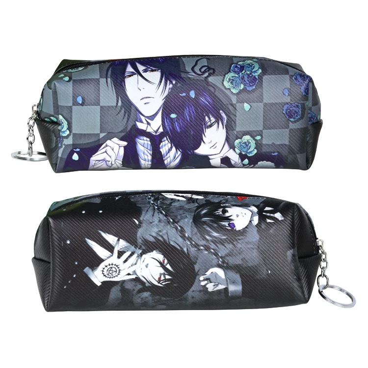 Black Butler Аниме Черный дворецкий на молнии пенал Ciel and Sebastian micheelis из искусственной кожи дорожная косметичка - Цвет: Black Butler