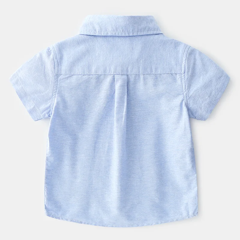 Стильный летний бутик в Корейском стиле, Детская рубашка из чистого хлопка с короткими рукавами для мальчиков, рубашка для малышей Whol