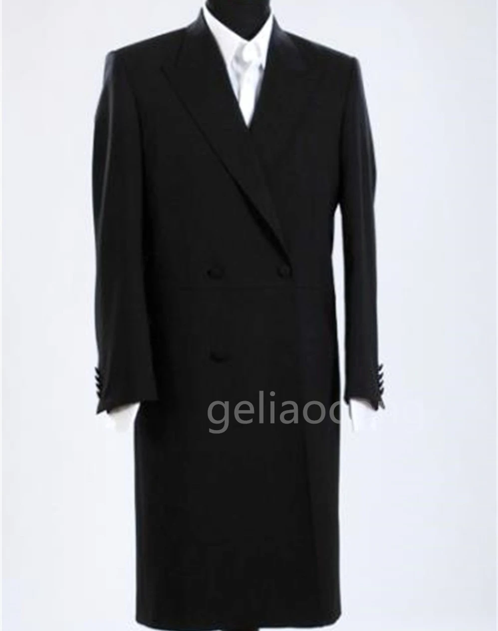Black Long Men's Blazer Fashion Men's Dress Clothing Formal Evening